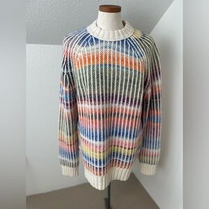 NWT No nationality Jackson sweater in bright multi color size lg NWT